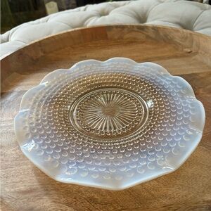 Moonstone Elegant Clear Glass Ruffled Serving Plate